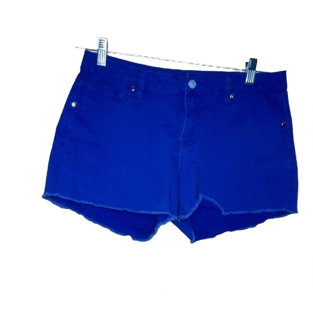 Bebe Jeans Cutoff Short Royal Blue Women’s size 30 Rhinestones